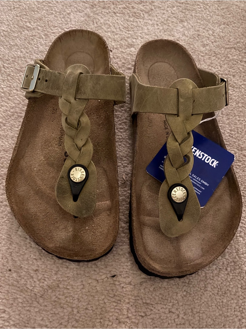 Birkenstock Women’s Gizeh Braided Sandal - Olive Green